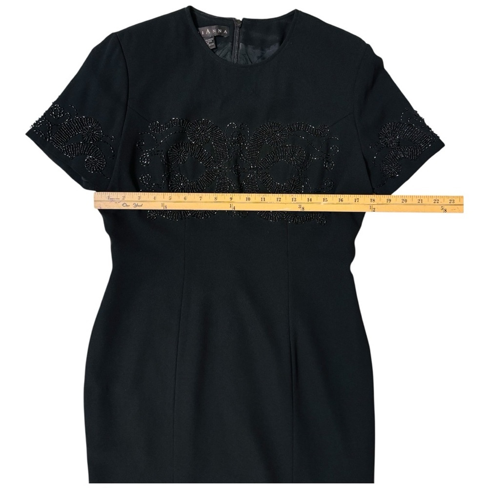 Vintage MARIANNA Embellished
Beaded Black Formal Sheath Dress Size 10 - Picture 3 of 5